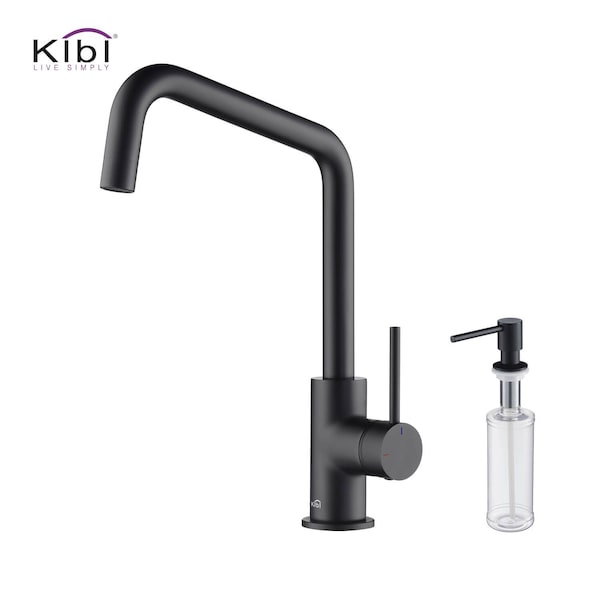 Kibi Macon Single Handle Bar Sink Faucet with Soap Dispenser C-KKF2012MB-KSD100MB - main
